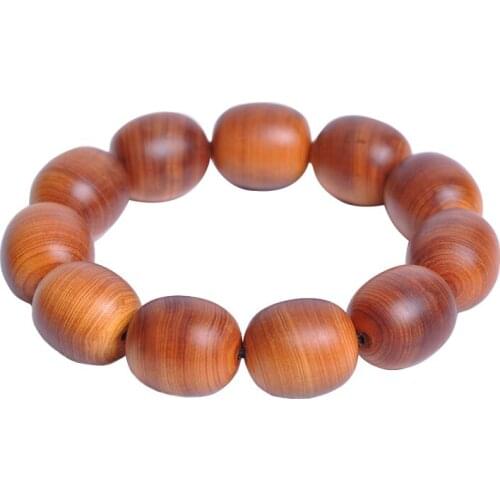 20mm Old Thuja Wood Oval Beads Tibetan Buddhism Bracelet