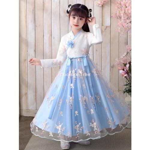 2021 girls traditional ancient chinese costume chinese traditional tang hanfu dress child clothing cosplay fairy dance dress
