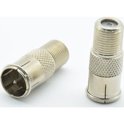 5pcs F female Plug to PAL Female Jack Straight RF coaxial adapter F-type connector TV R07