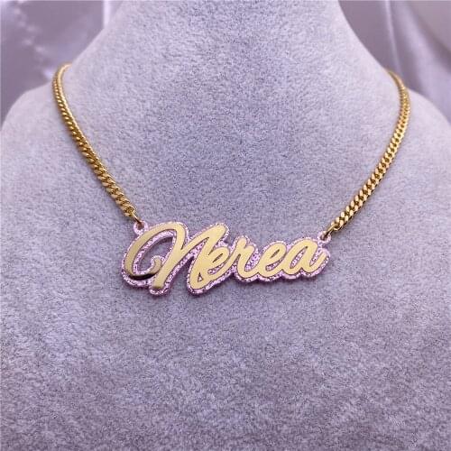 Custom Acrylic Necklace for Women Custom Name Necklace personalize Necklace with Mirror Stainless Steel Nameplated Jewelry Gift