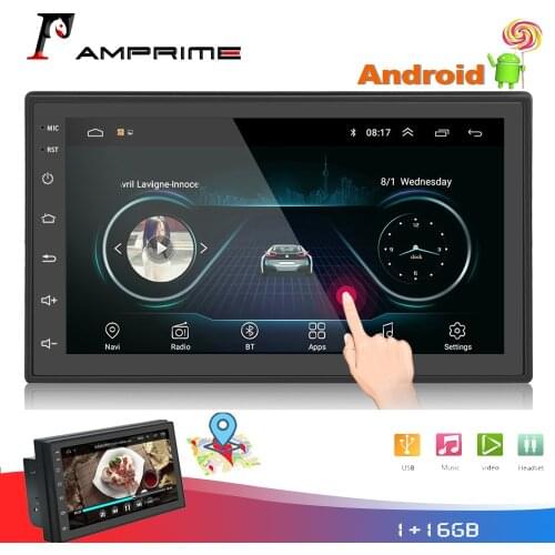 AMPrime Universal 2 Din 7" Android 1+16 Car Radio Multimedia Bluetooth GPS Navigation Car Stereo Mirror Link FM Wifi DAB Player