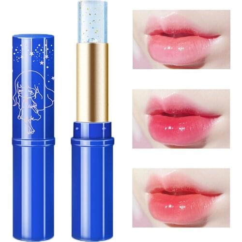 1Pcs Lip Balm Color-Changing Nourishing Moisturizing Diminishing Lip Lines Amino Acid Gold Leaf Peach Long-Lasting Lip Care