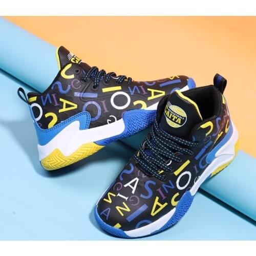 Boys Basketball Shoes Thick Sole Non-slip Kids Sneakers Fashion Children Sports Shoes Outdoor Sneakers Boy Basket Trainers Shoes