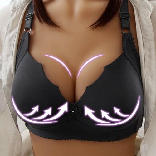 Bra For Big Breast Women Big Size Hot Wire Free Thin Soft Wire Less Bralette Unpadded Push Up Big Breast Underwear Bra Plus Size