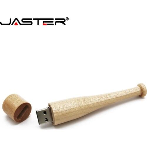 JASTER Wooden usb flash drive pen drive 4GB 8G 16GB 32GB 64GB customized baseball bat model usb flash disk pendrive memory stick