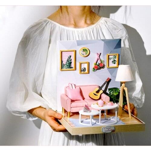 1:12 1:32 Doll Houses Toy Miniature 3D Doll House DIY Wooden Dollhouse Furniture Kit Toys for Children Christmas Gifts