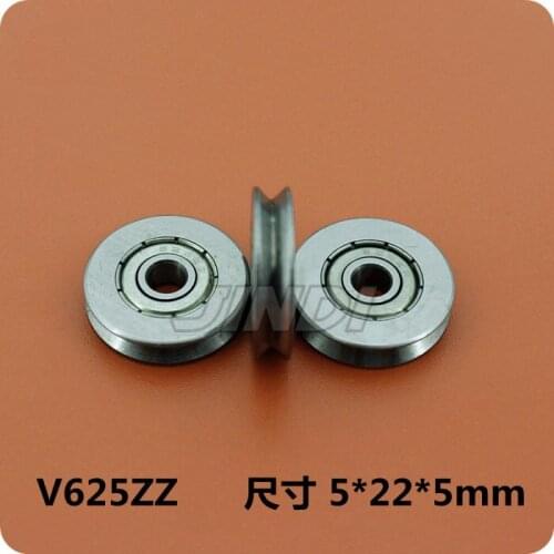 Fixmee 5pcs HCS V Groove Sealed Ball Bearings Vgroove 5 X 22 X 5mm 1.5mm Deep