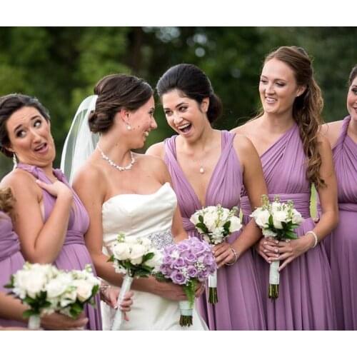 2019 Short Asymmetrical Bridesmaid Convertible Infinity Multiway Dress Twist Wrap Dresses Wedding Prom Chiffon