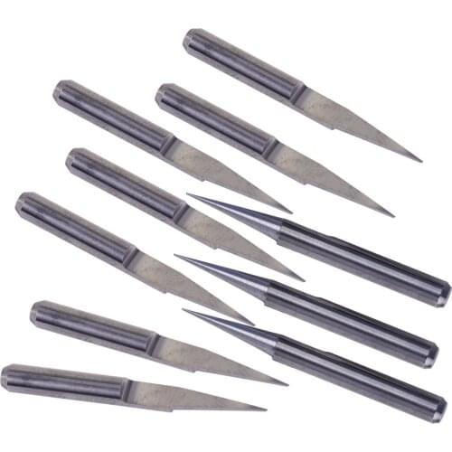 LETAOSK 10pcs Tungsten Steel V-Shape 10 Degree 0.1mm PCB Engraving Bit CNC Router Tool