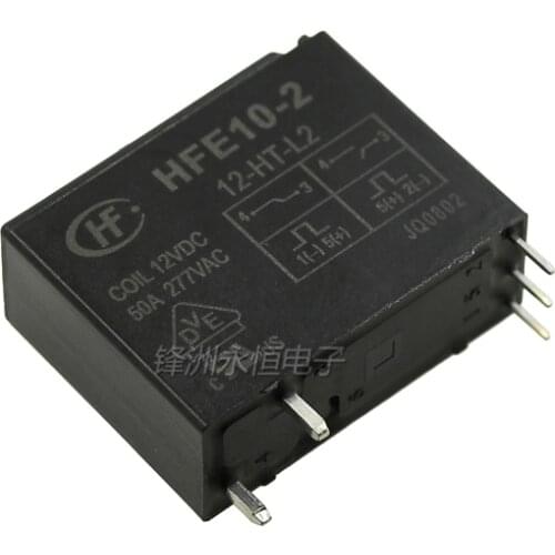 5PCS Magnetic holding relay HFE10-2-12-HT-L2 HFE10-2-24-HT-L2 Double coil with manual switch 50A 12VDC 24VDC
