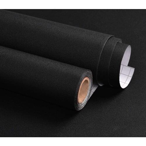 Matte Black Wallpaper Vinyl Self-Adhesive Shelf Liner Drawer Peel and Stick Countertop Removable Contact Paper Wall Decoration