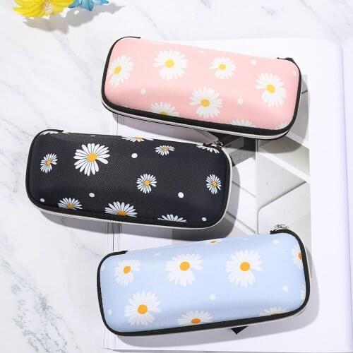 Fashion Portable EVA Zipper Daisy Glasses Box Large Capacity Women Men Reading Glasses Sunglasses Case Eyewear Protector