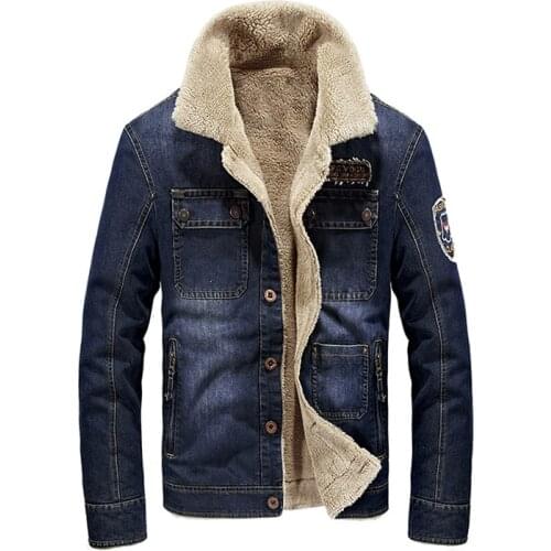 NEW 2019 men jacket and coats brand clothing denim jacket Fashion mens jeans jacket thick warm winter outwear male cowboy M-4XL