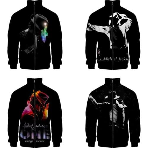 New 3d Stand Collar Hoodie Michael Jackson Dance Fashion Men Women Zipper Hoodies Jackets Long Sleeve Unisex 3D Sweatshirts Tops