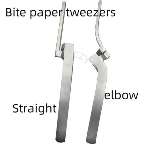 Dental bite paper tweezers red and blue bite paper clips bite record tool pliers dental stainless steel instruments