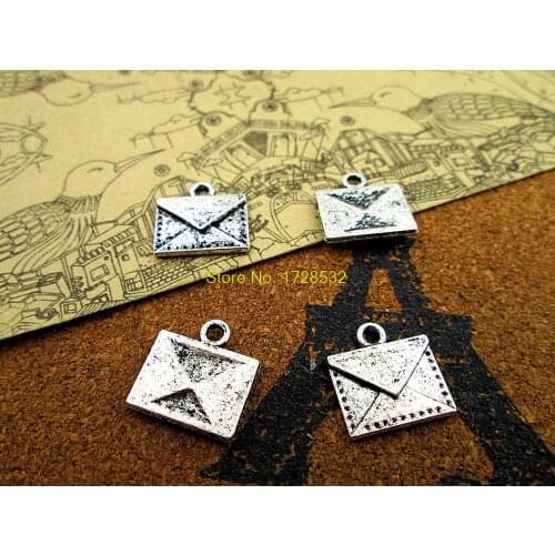 20pcs- envelope Charms Antique Tibetan silver envelope charm pendants 14x14mm