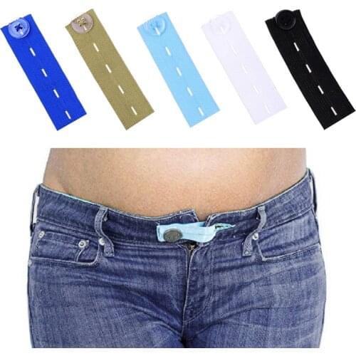 1 Pcs Pant Waist Expander Waistband Skirt Trousers Jeans Elastic Button Extender STTA889
