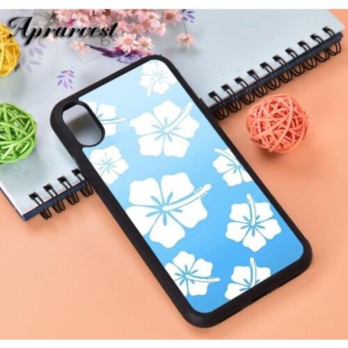 Aprarvest Hawaiian flowers Blue Silicone Rubber Phone Case Cover For iPhone 6 6S 7 8 PLUS X XS XR 11 12 MINI PRO MAX