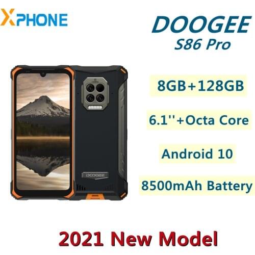 DOOGEE S86 Pro Rugged Phone 8GB 128GB 16MP Back Camera 6.1 inch Android 10 8500mAh Support 4G NFC OTG Smartphone
