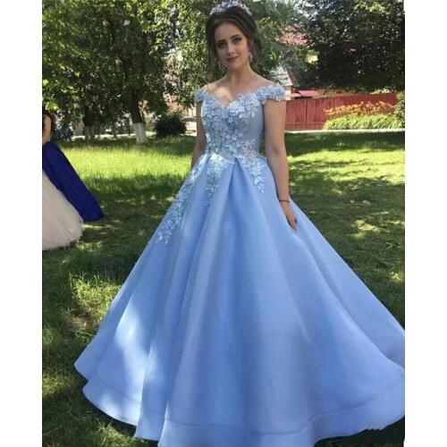 2021 Off Shoulder 3D Flowers Evening Dresses with Poackets Dubai Caftan Lace-up Back Formal Evening Party Gowns Robe De Soiree