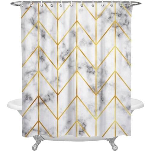 Waterproof Shower Curtains Marble Abstract Geometric Shower Curtain Frabic Polyester Bathroom decor Curtain