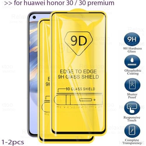 Tempered glass for huawei honor 30 premium glass For Huawei Honor 30 5G screen protector full glued cover huavei honer xoner 1/2