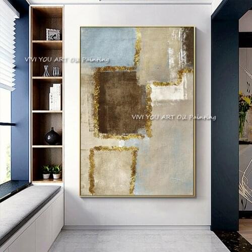 100% Handmade Modern Abstract Oil Paintings On Canvas Grey Wall Large Size Picture For Living Room Home Decoration As A Gift