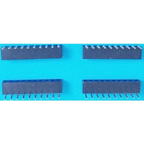 1000pcs 1x10 P 10 Pin 2.0 mm PCB Female Header Pin Headers Single row Straight Through Hole Insulator height 4.30 mm Right Angle