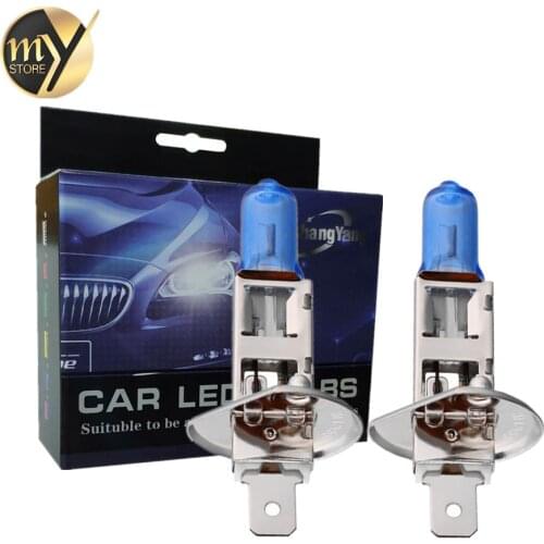 2pcs Halogen Bulbs H1 100W 12V Car Headlight Lamp Super Bright White Quartz Glass Car Lights Auto Headlamp