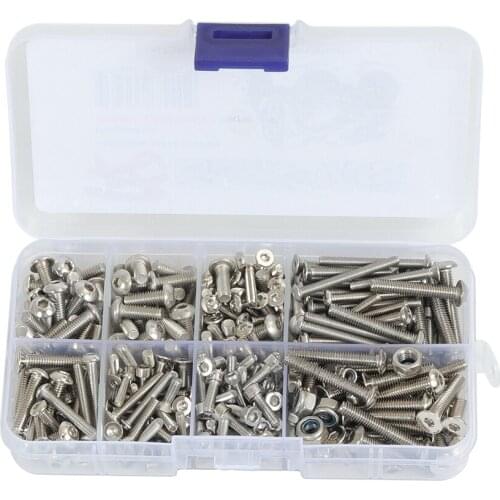 305pcs Stainless Steel M2.5 M3 M4 Hex Socket Screw Nut Set Cap/Button/Flat Head Screws for RC Monster Trucks Traxxas 1/10 Maxx