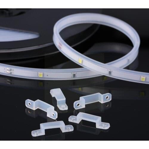 50pcs LED Fixing Silicon Mounting Clips Flexible Waterproof Tape Fixing Tube Silicon 12mm 220V Clamps LED 14mm Clips Mounti J1R1