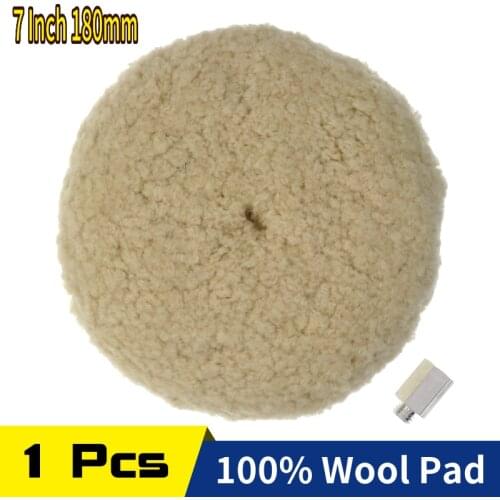 Car Polishing Pad 7" Inch 180MM Polisher Waxing Buffing Pads Wool Polisher Bonnet For Car paint Care Double-faced Wool 100% Wool