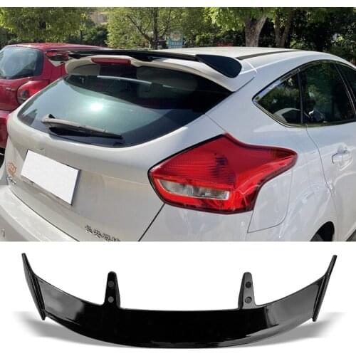 Trunk Spoiler for Ford Focus Hatchback 2010 - 2020 Type TE Carbon Surface Car Rear Trunk Wing ABS Material Spoiler