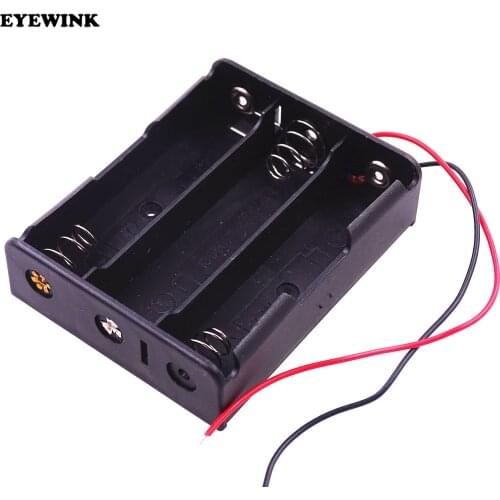 18650 Battery Case Storage Box Case Plastic Holder With Wire Leads for 3 x 18650 Batteries Soldering