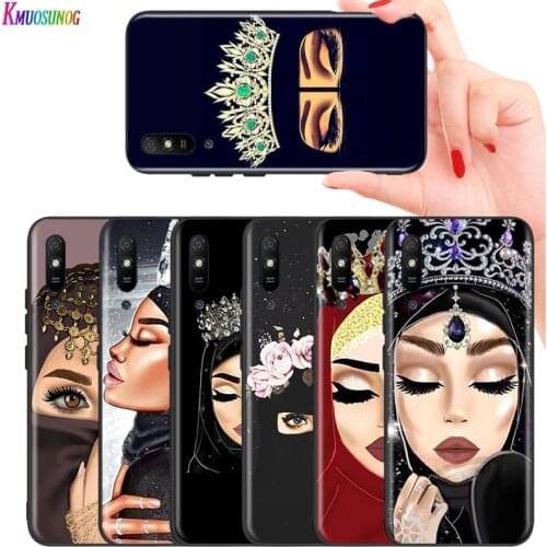 Bright Black Cover Arabic Hijab Girl Queen for Huawei P Smart Z S Plus 2020 2019 Nova 5T 5i 5 4e 4 3i 3e 3 2i Phone Case