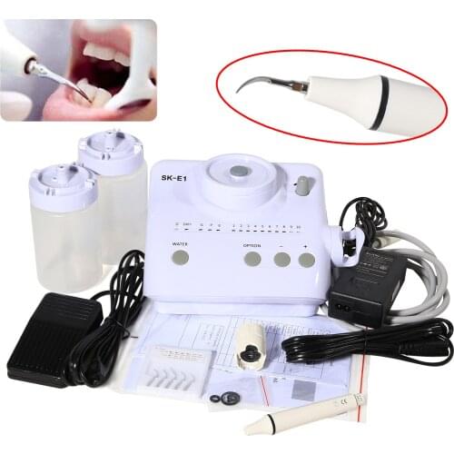 For EMS & WOODPECKER Dental Ultrasonic Piezo Scaler Portable + Handpiece +5 Scaler Tips + 2 pcs Bottle Auto Water Supply Clean