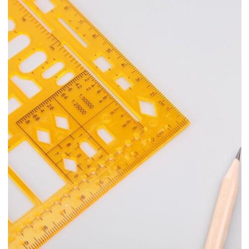 Durable K Resin Military Drawing Template Drafting Ruler Stencil Measuring Tool