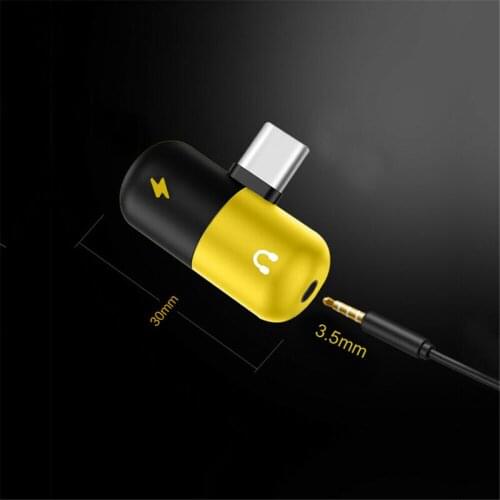 Type C to 3.5mm and charger 2 in 1 headset AUX audio jack USB cable adapter
