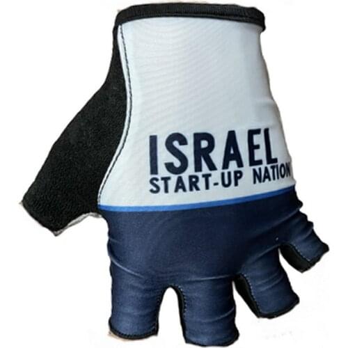 2021 ISRAEL START UP NATION PRO TEAM BLUE ONE PAIR CYCLING BIKE HALF FINGER GLOVES BICYCLE GEL GLOVE SIZE:M-XL