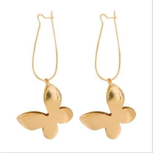 Korean Cute Butterfly Drop Earrings For Women Metal Leaf Earrings Hanging Dangle Earrings Fashion Jewelry Gifts wholesale