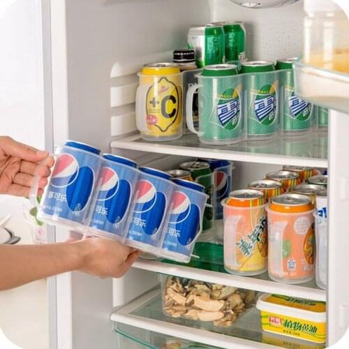 Creative Can Organizer Kitchen Storage Box Home Supplies Pull Type 4 Section Refrigerator Beverage Storage Boxes Kitchen Items