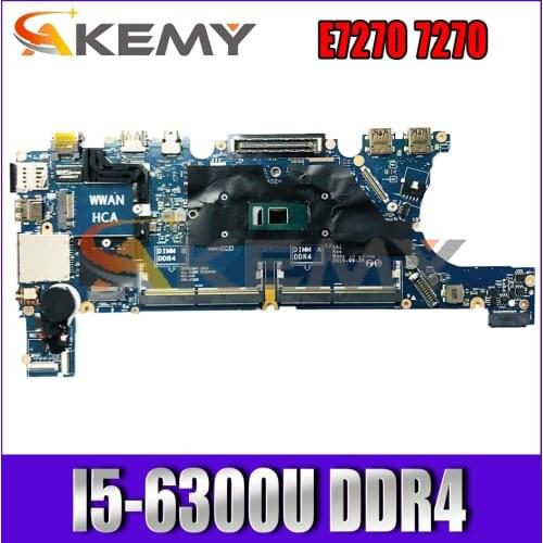 SR2F0 I5-6300U DDR4 Mainboard For DELL Latitude E7270 7270 Laptop Mainboard CN-0H7Y7K 0H7Y7K AAZ50 LA-C451P 100% Fully Tested