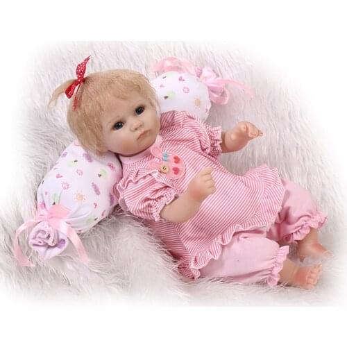 Premie newborn sweet small 17inch 40CM soft silicone vinyl real soft gentle touch soft cotton body reborn baby doll Christmas