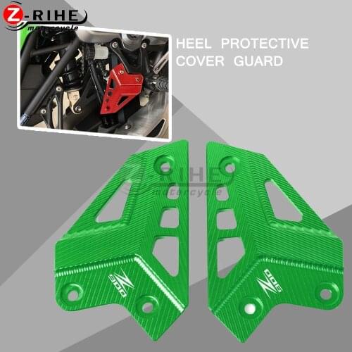 Motorcycle Aluminum Accessories Foot Peg Heel Protection Protective Film Mount Heel Guard Protector For Kawasaki Z900 Z 900 2017