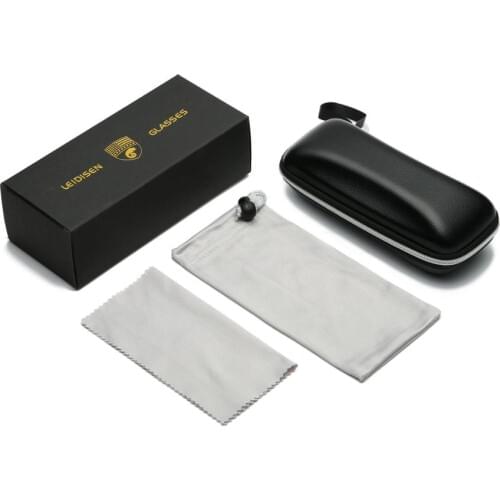 Eye Glasses Accessories Case Set Including Rectangle Case Zip Case Pouch and Cleaning Cloth