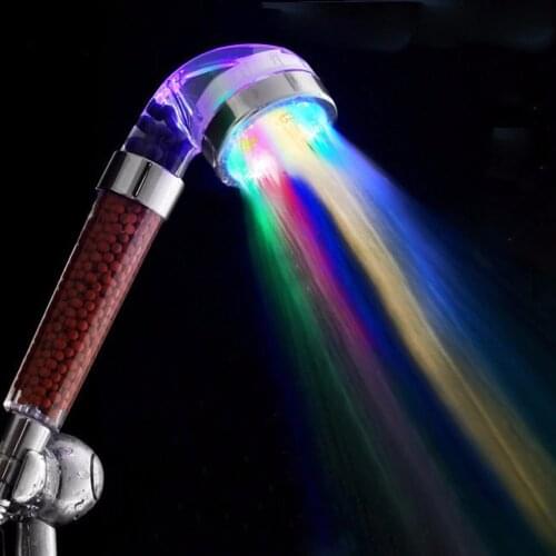POSEPOP LED Anion Shower SPA Shower Head Pressurized Water Saving Temperature Control Colorful Handheld Big Rain Shower 4 kinds