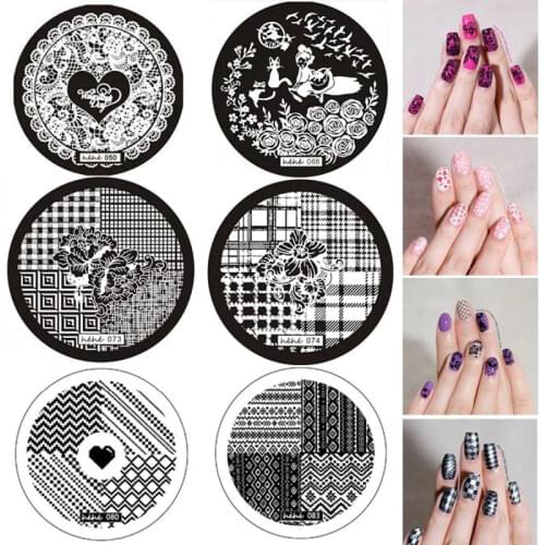 2019 New !108 Patterns Nail Stamping Plate Round Stainless Steel Nail Art Image Stamp Templates Plates For Nail Art Stamping