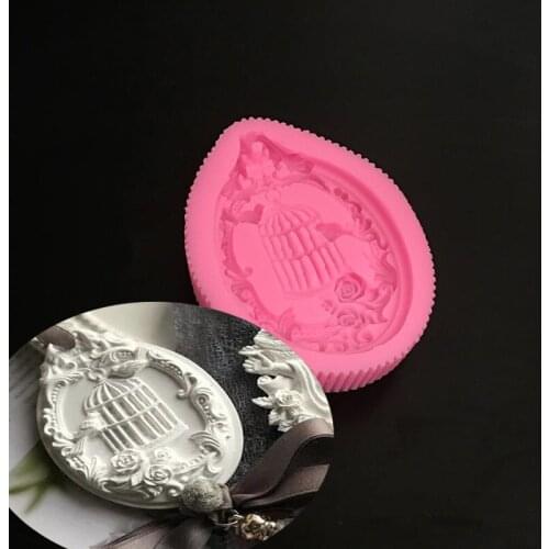 New European Style Birdcage Silicone Mould Cake Decorating Fudge Cake 3D Mould Kitchen Baking Tools Food Grade Silicone