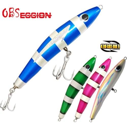 OBSESSION 110g Topwater Saltwater Trolling Fishing Bait Big Game Pencil Boat Jig Wood Fishing Lure With Origin Hooks Stickbait