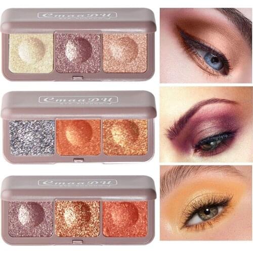 3 Color Keyboard Fingertip Mashed Potato Eyeshadow Glitter Luminous Makeup Shimmer Eye Shadow Palette Waterproof Brighten Skin